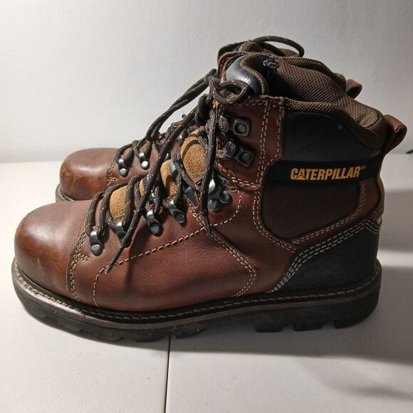 Caterpillar CAT Men's Brown Leather Alaska 2.0 Steel Toe Work Boots Size 8.5 - Picture 4 of 16